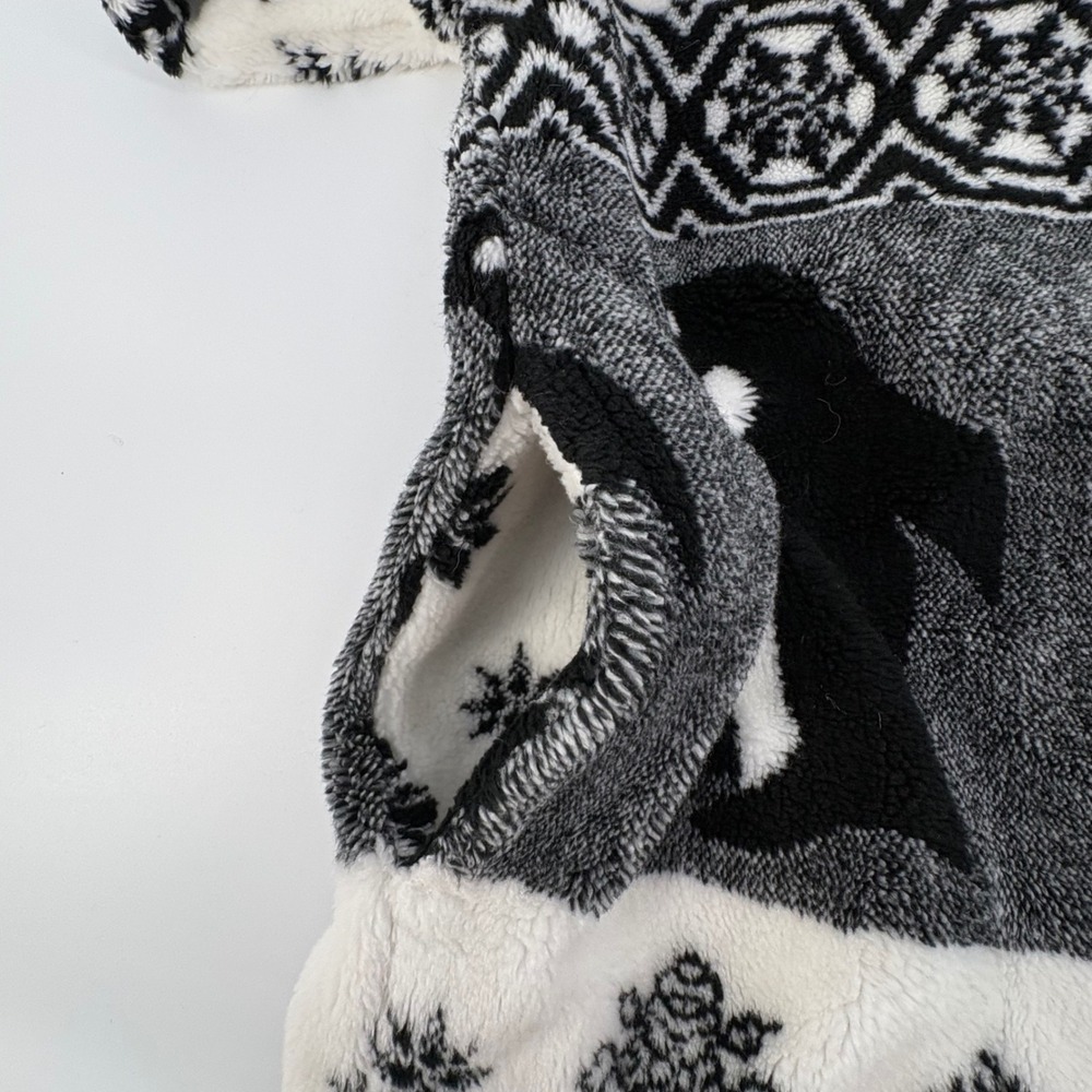 Black Mountain Fleece Jacket Womens XL White Penguin Snowflake Alaska Zip Up - Picture 6 of 9